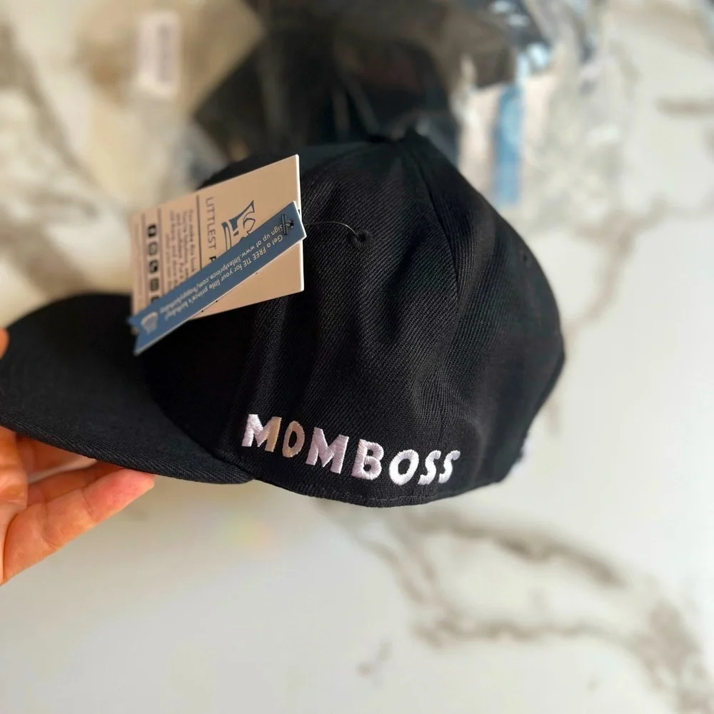 NWT Mom Boss embroidered ponytail‎ hat all black